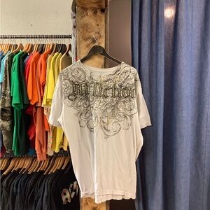 Vintage Affliction White Graphic T-shirt